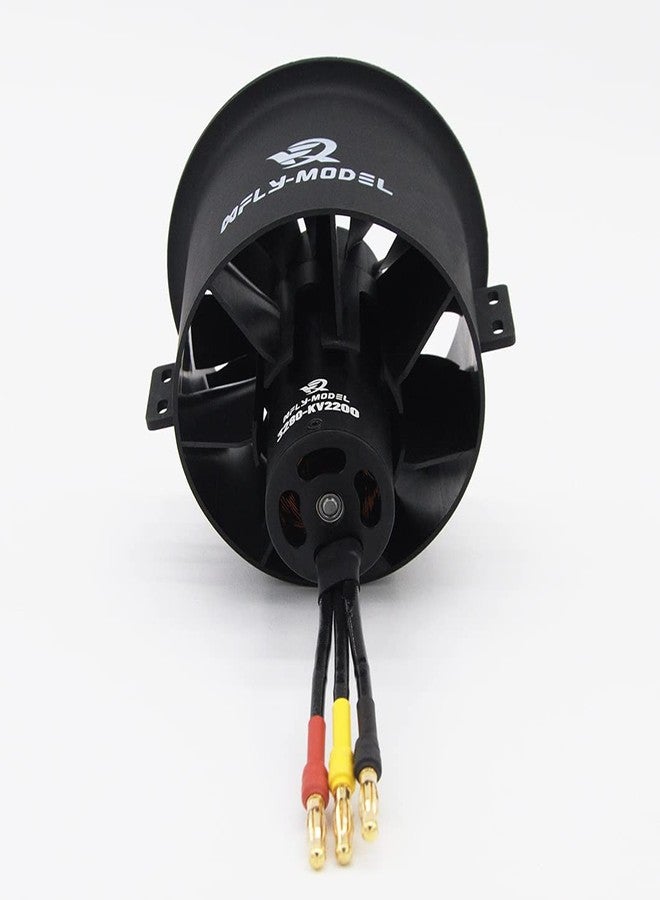 XFLY-MODEL 80mm 12 Blades EDF Ducted Fan with 6S Brushless Inrunner 3280-KV2200 Motor Model Jet Aircraft - Image 4